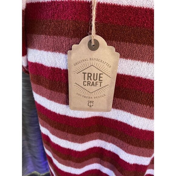 TRUE CRAFT Cardigan Bold Stripe Rust XS NWT MSRP $40 - Picture 6 of 6